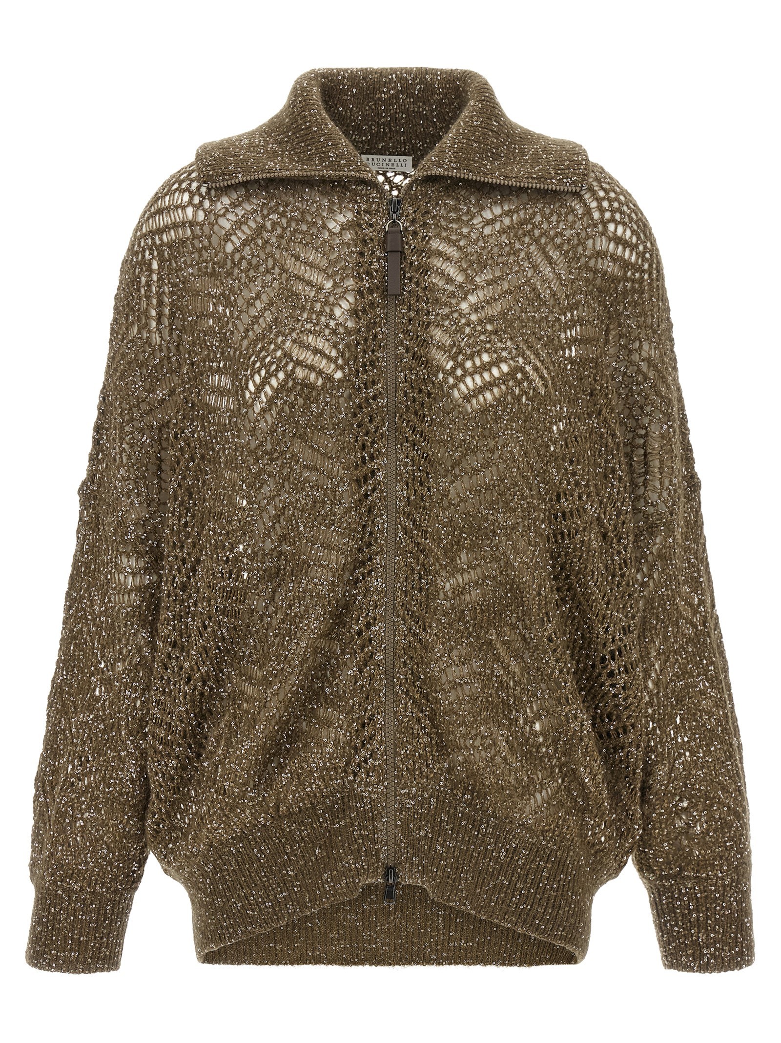 Brunello Cucinelli 'Dazzling Abstract Leaf' Cardigan