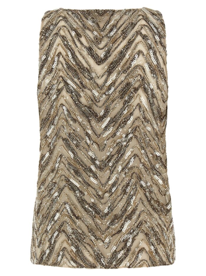 Brunello Cucinelli 'Dazzling Chevron Embroidery' Top