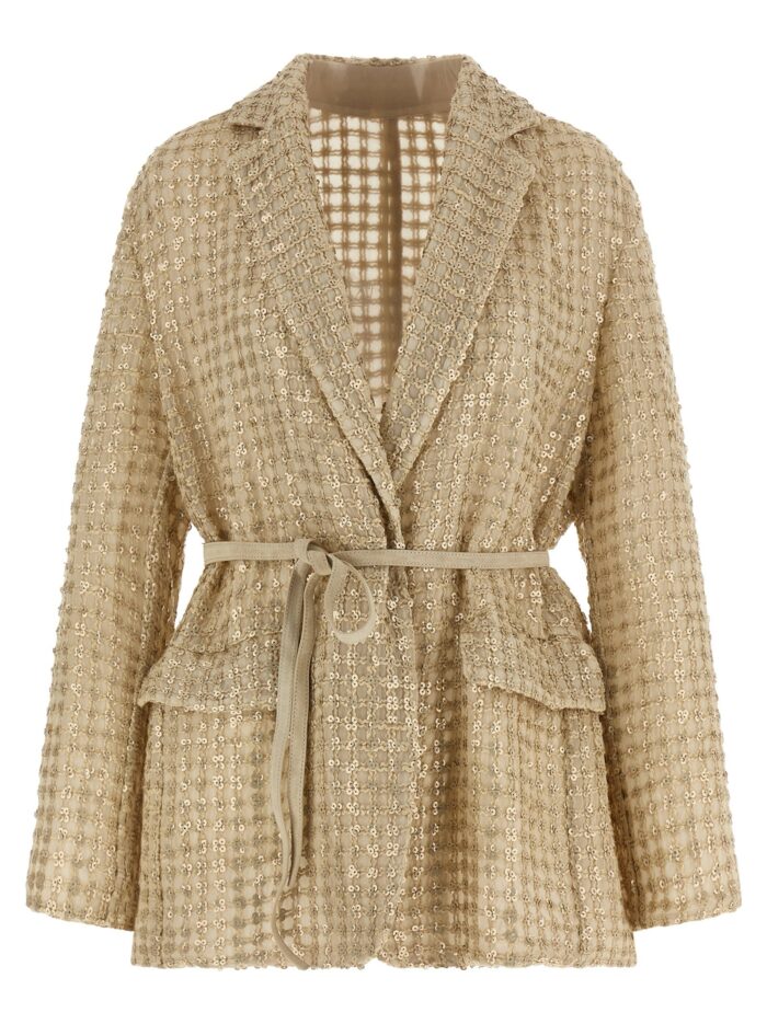 brunello cucinelli 'dazzling net embroidery' organza blazer Brunello Cucinelli 'Dazzling Net Embroidery' Organza Blazer