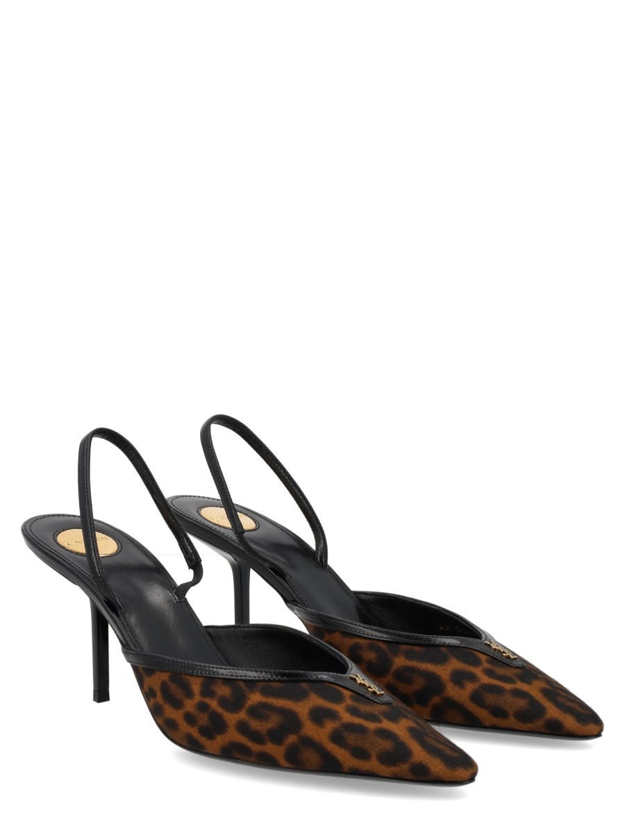 Saint Laurent Décolleté Aperte Sul Retro "Folie" In Gros-Grain Leopardato