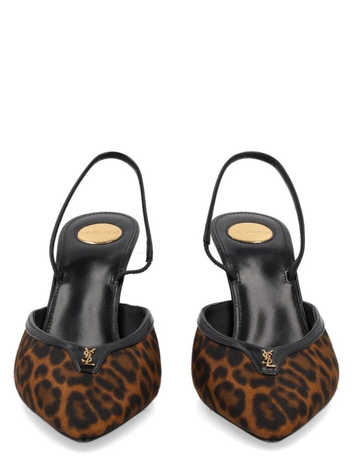 Saint Laurent Décolleté Aperte Sul Retro "Folie" In Gros-Grain Leopardato