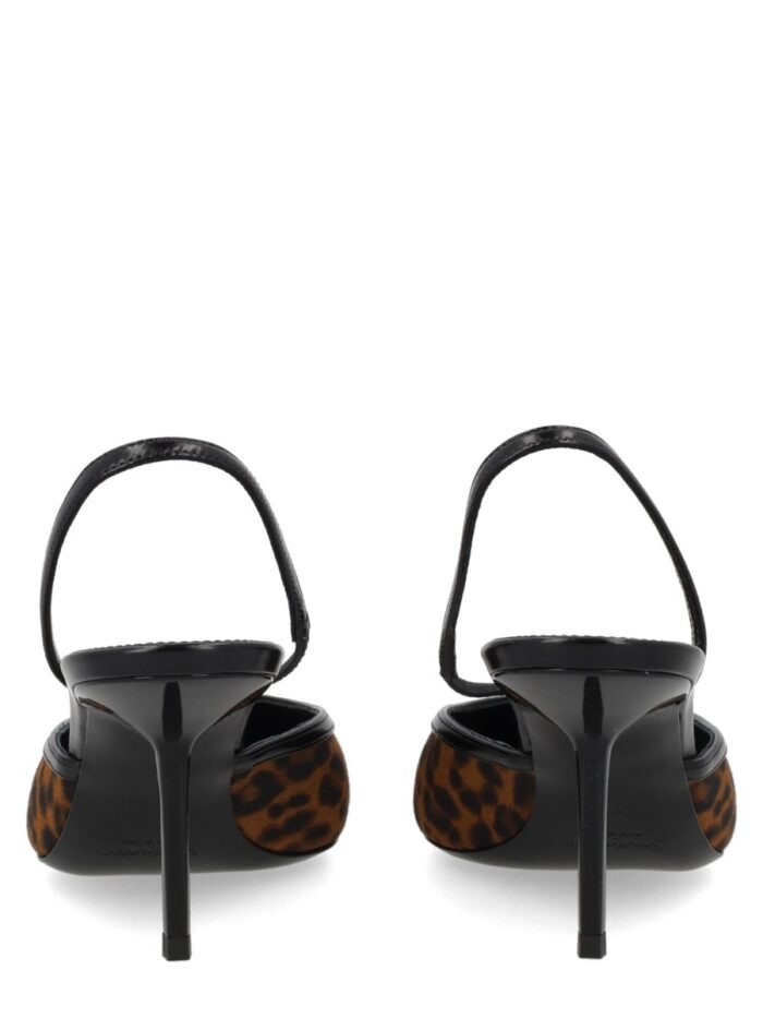 Saint Laurent Décolleté Aperte Sul Retro "Folie" In Gros-Grain Leopardato