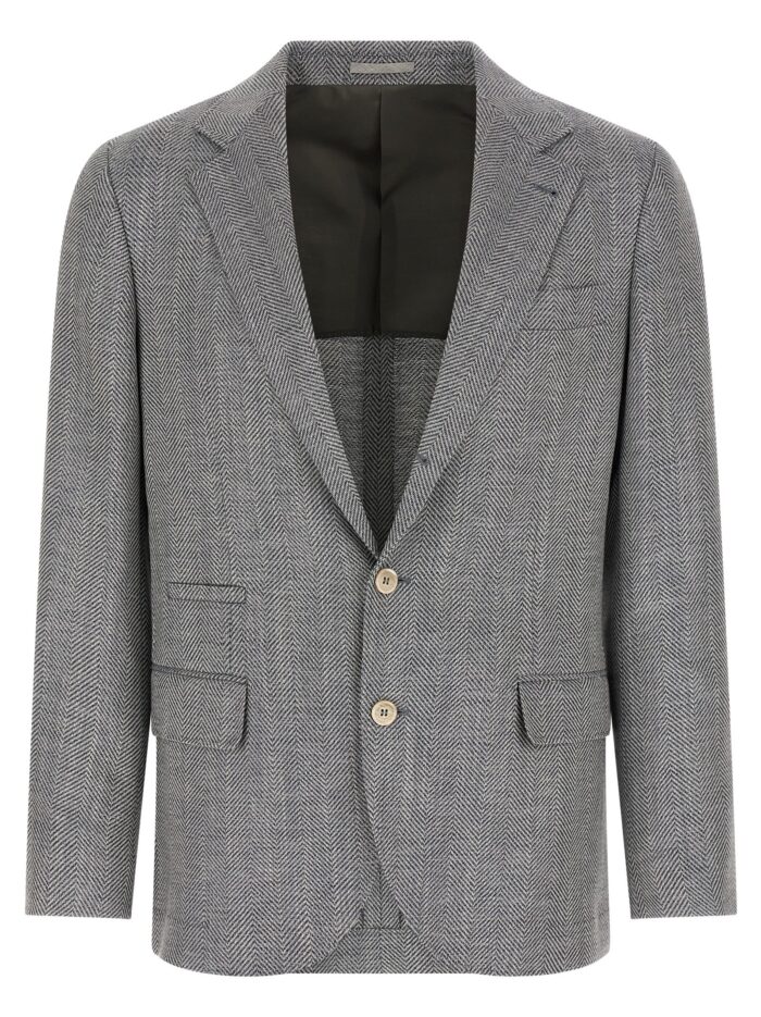 brunello cucinelli deconstructed single breasted blazer Brunello Cucinelli Deconstructed Single-breasted Blazer