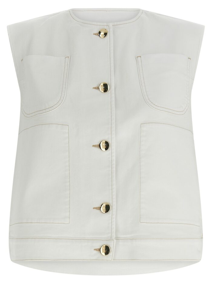 fabiana filippi denim and knit vest Fabiana Filippi Denim And Knit Vest