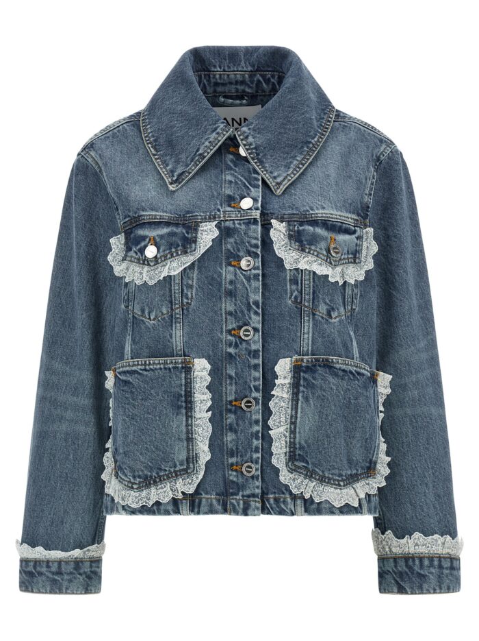 ganni denim and lace jacket GANNI Denim And Lace Jacket