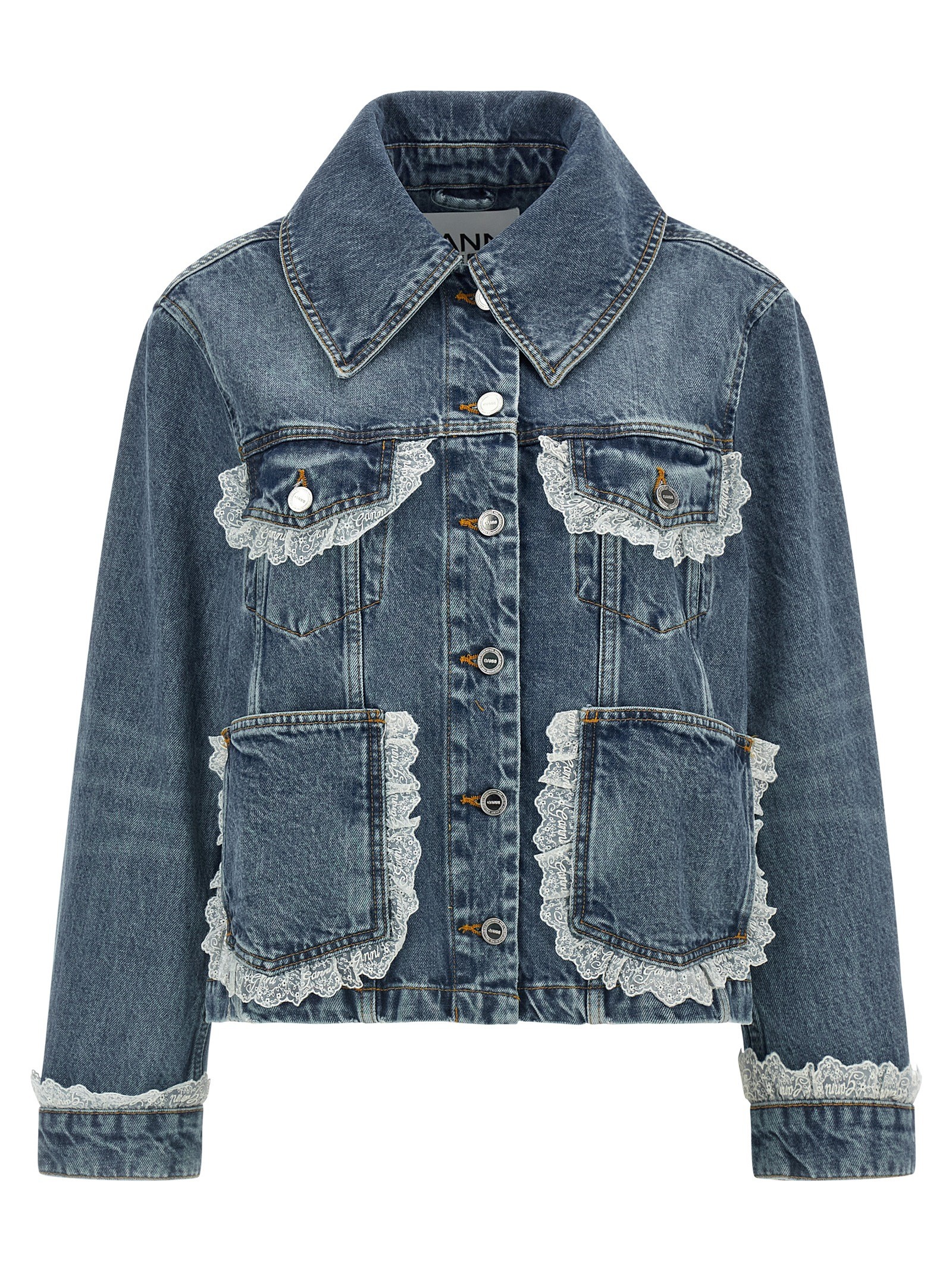 GANNI Denim And Lace Jacket