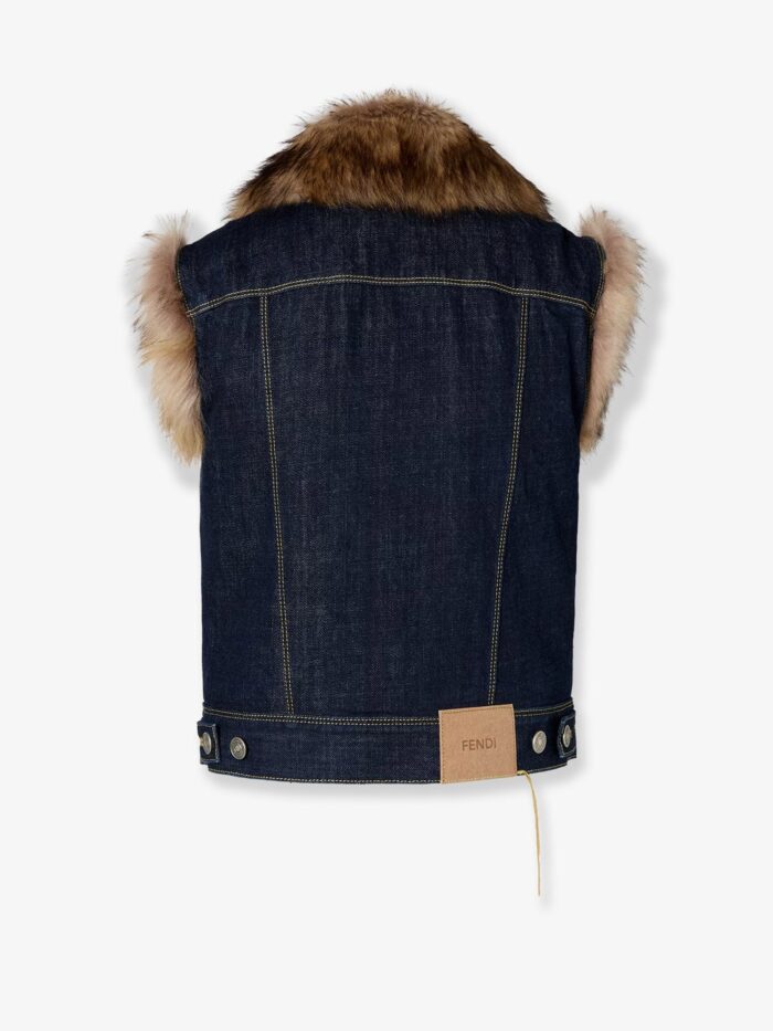 Fendi Denim And Shearling Vest