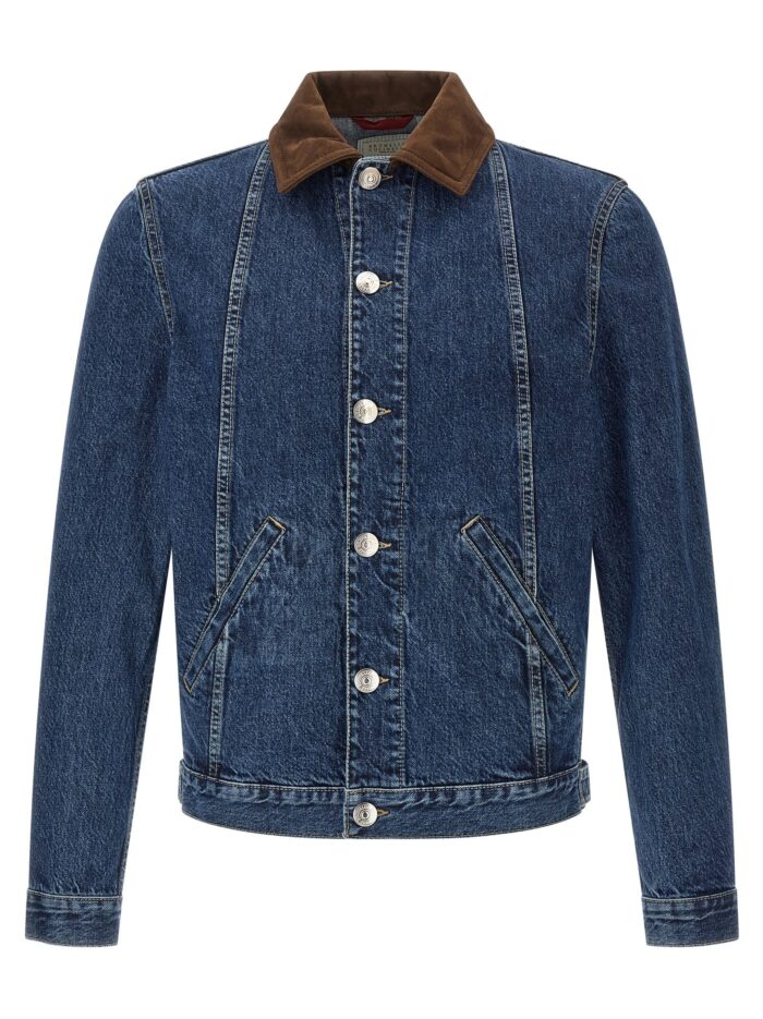 brunello cucinelli denim and suede jacket Brunello Cucinelli Denim And Suede Jacket