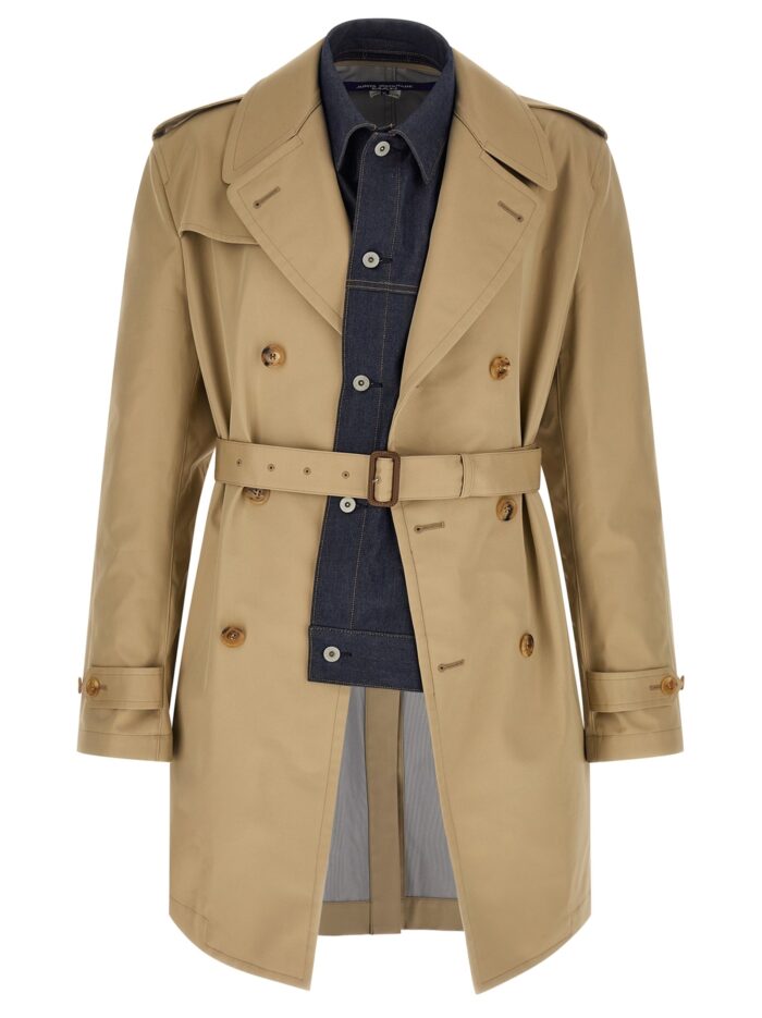 junya watanabe denim insert trench coat JUNYA WATANABE Denim Insert Trench Coat