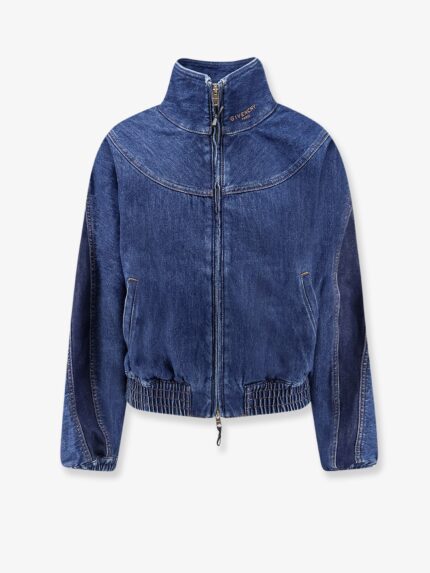 Givenchy Denim Jacket With Embroidered Lettering Logo