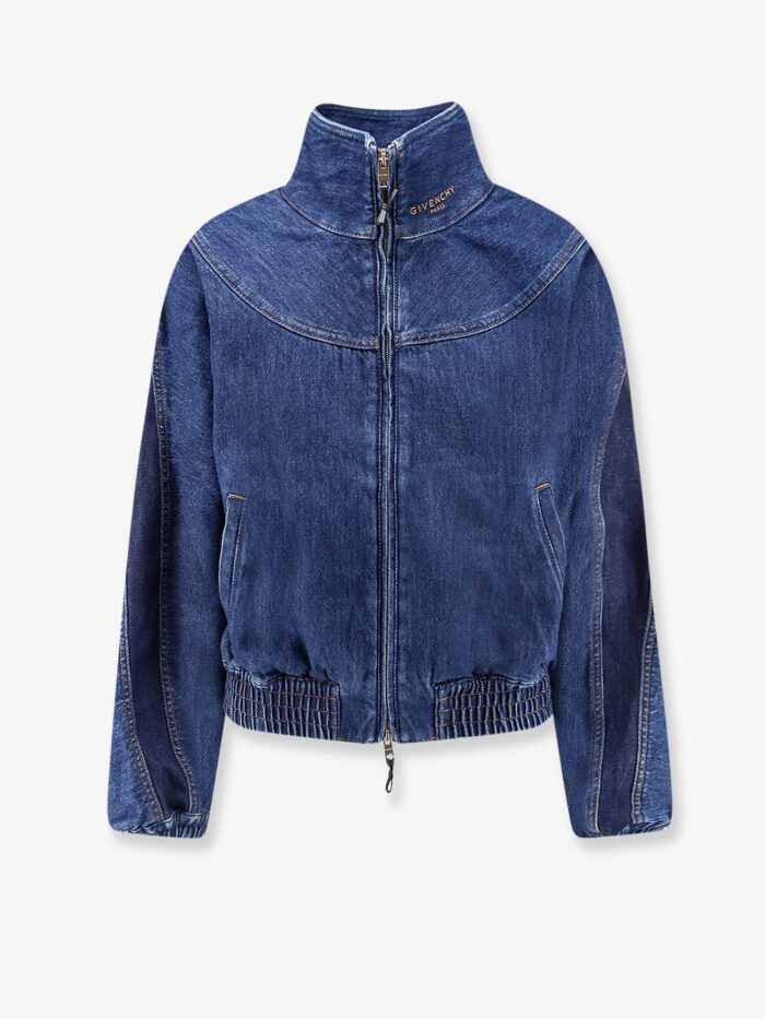 givenchy denim jacket with embroidered lettering logo Givenchy Denim Jacket With Embroidered Lettering Logo