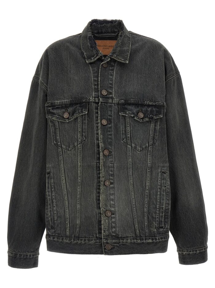 balenciaga denim jacket with used effect Balenciaga Denim Jacket With Used Effect