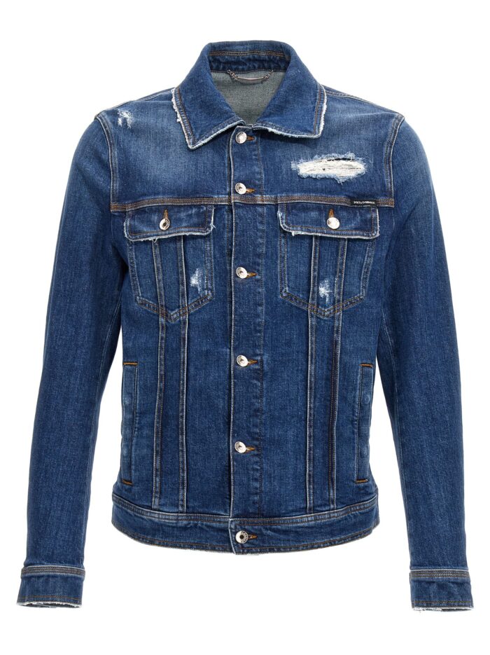 dolce & gabbana denim jacket with used effect Dolce & Gabbana Denim Jacket With Used Effect