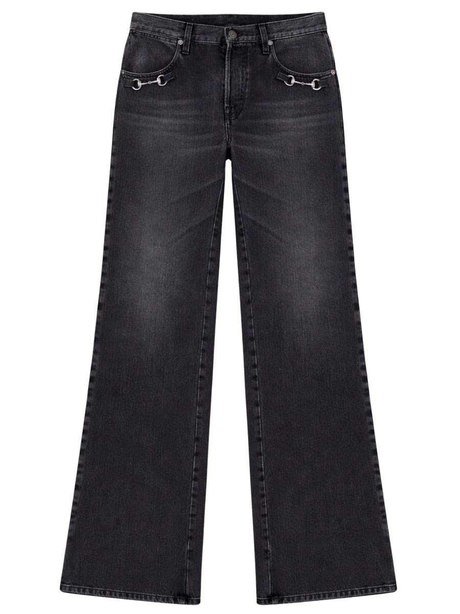Gucci DENIM JEANS WITH HORSEBIT DETAIL