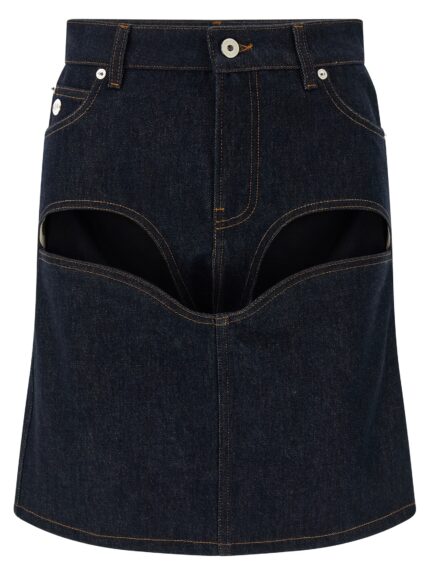 JEAN PAUL GAULTIER 'Denim Mini Skirt With Cuts And Turn Up' Skirt