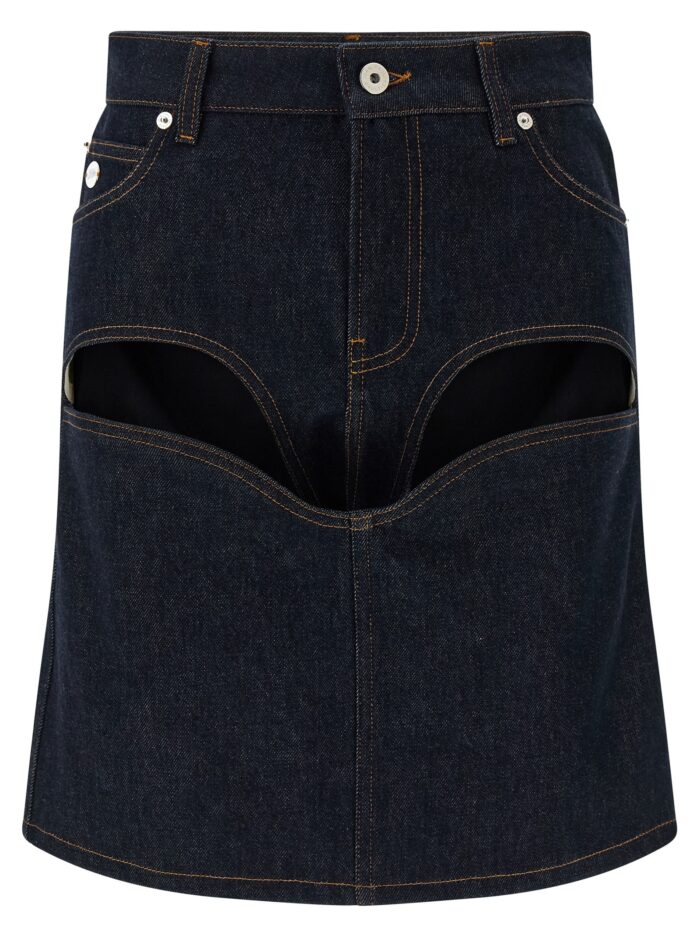 jean paul gaultier 'denim mini skirt with cuts and turn up' skirt JEAN PAUL GAULTIER 'Denim Mini Skirt With Cuts And Turn Up' Skirt