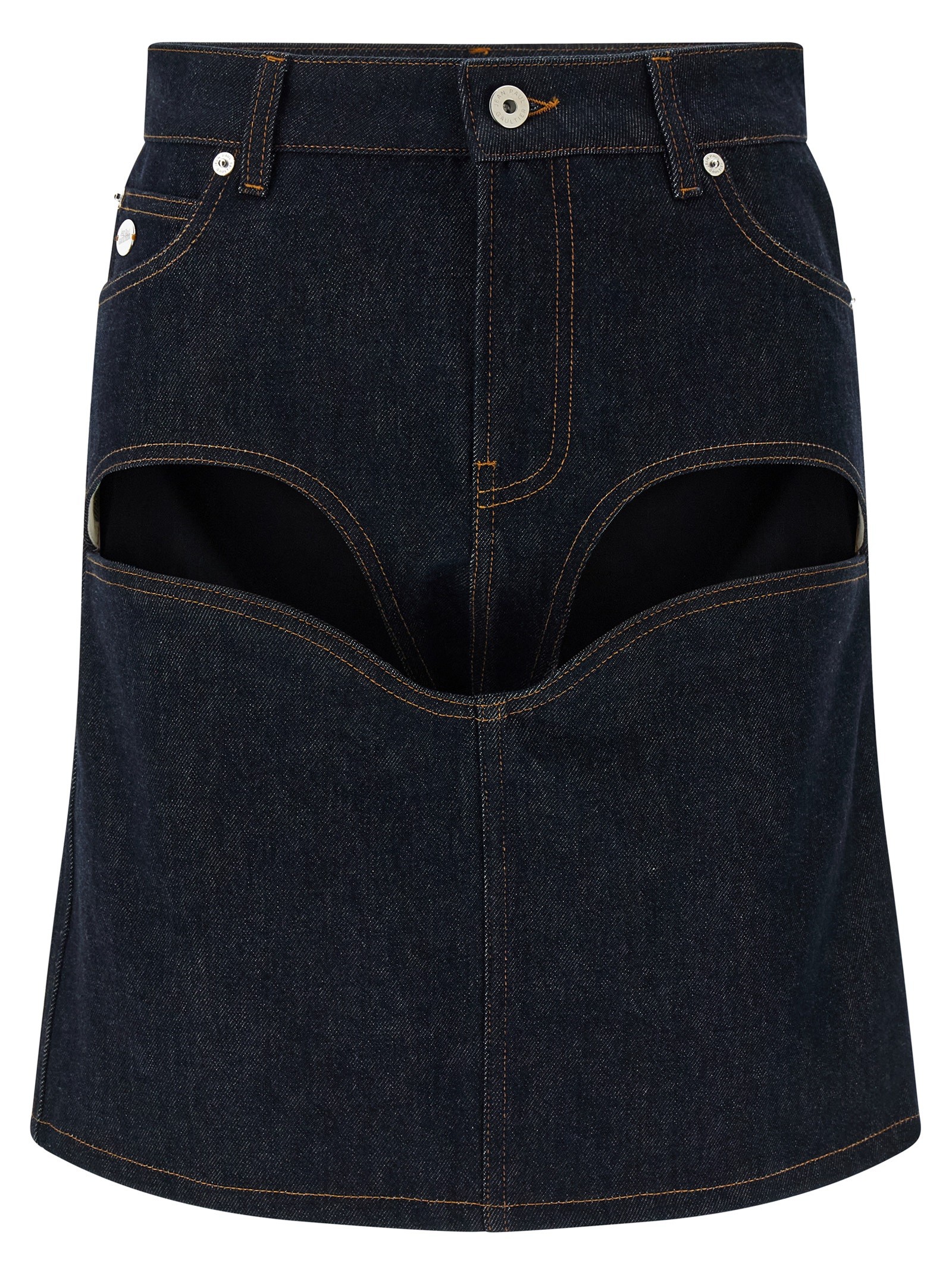 JEAN PAUL GAULTIER 'Denim Mini Skirt With Cuts And Turn Up' Skirt