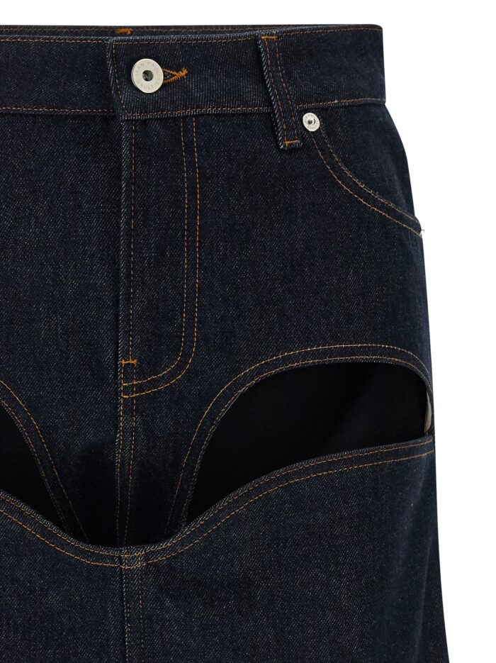 JEAN PAUL GAULTIER 'Denim Mini Skirt With Cuts And Turn Up' Skirt