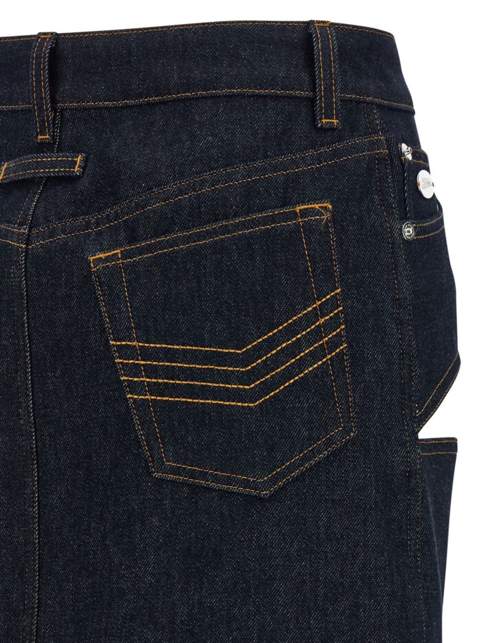 JEAN PAUL GAULTIER 'Denim Mini Skirt With Cuts And Turn Up' Skirt