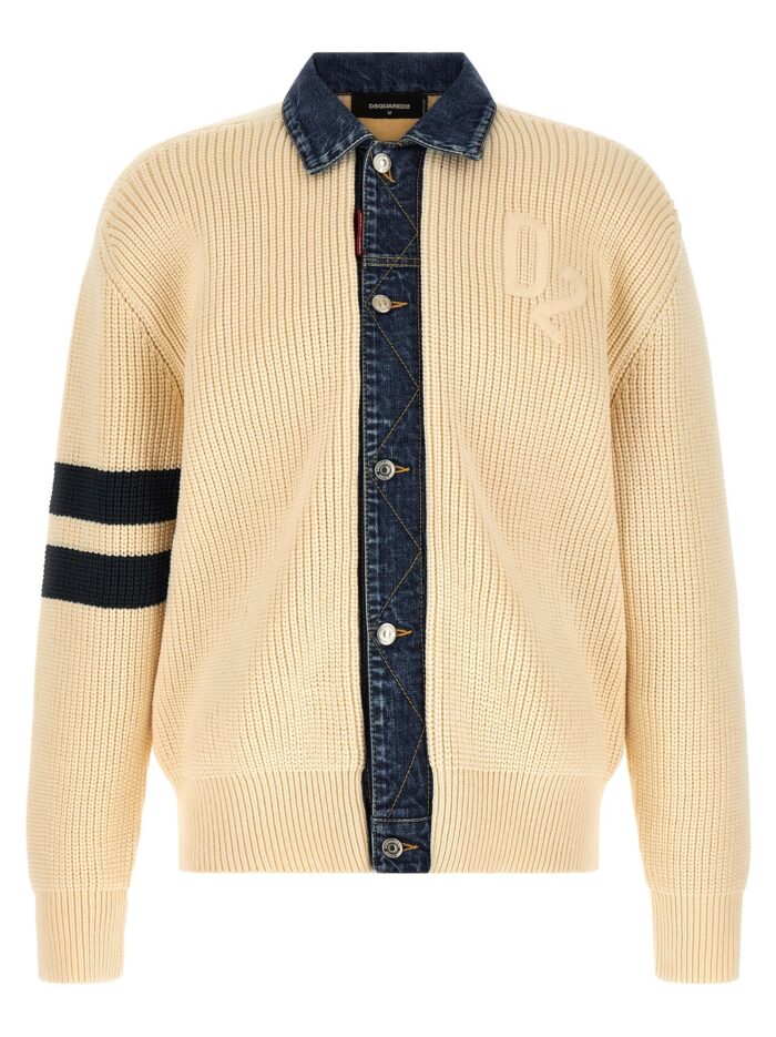 dsquared2 'denim mix d2' cardigan Dsquared2 'Denim Mix D2' Cardigan