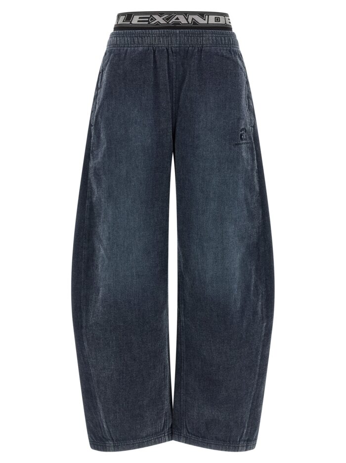alexander wang denim pants with elastic waistband Alexander Wang Denim Pants With Elastic Waistband