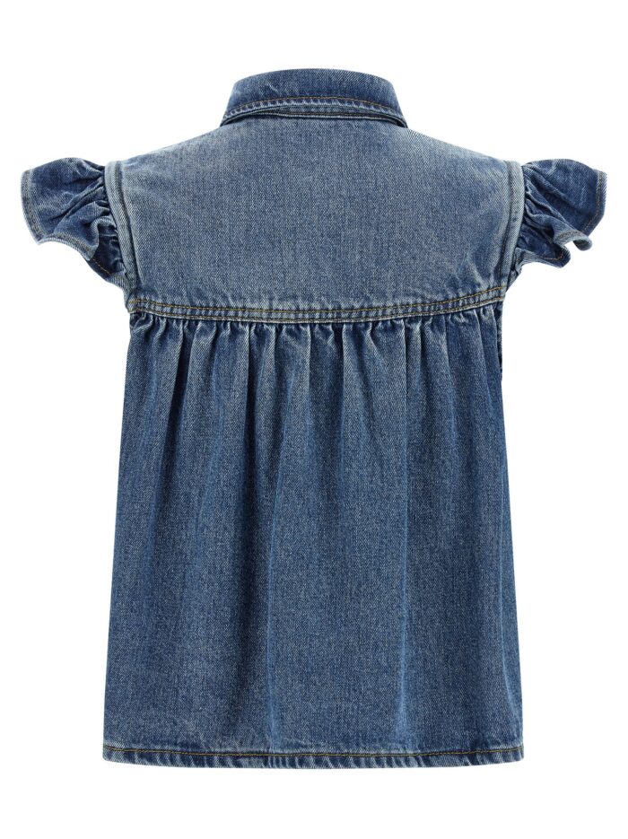 GANNI 'Denim Ruffle' Top