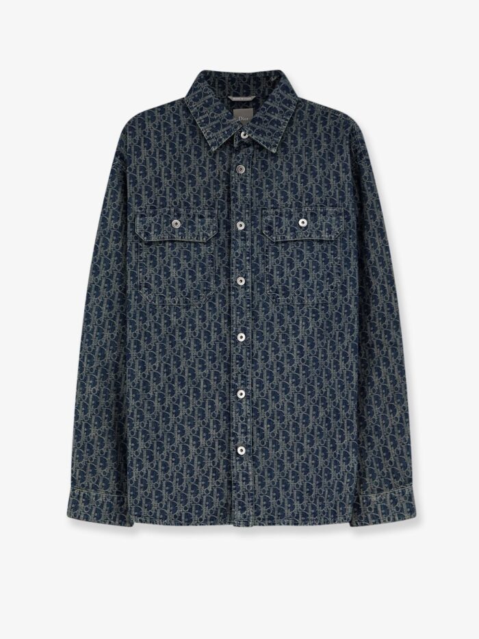 Denim Shirt With All-over Dior Oblique Motif