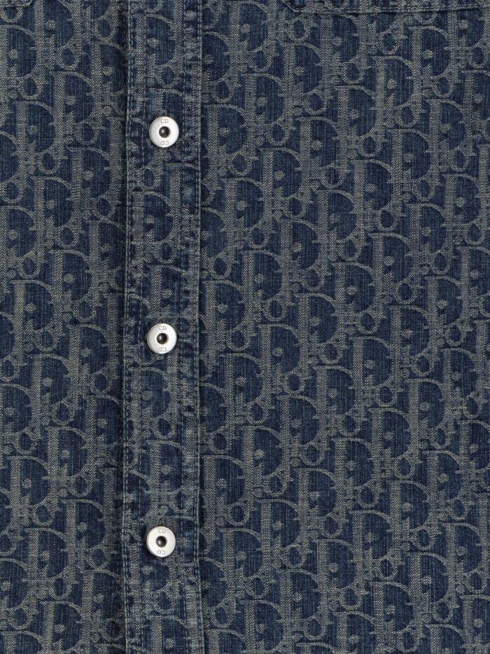 Denim Shirt With All-over Dior Oblique Motif