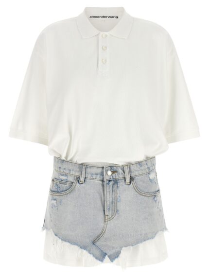 Alexander Wang Denim Skirt Polo Dress