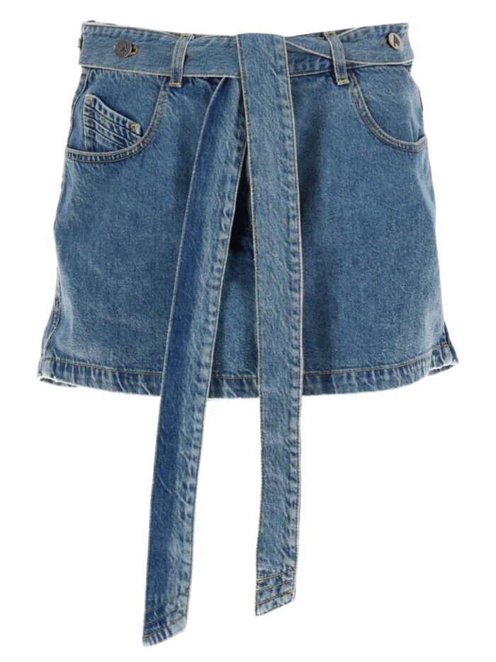 the attico denim skirt with belt The Attico Denim Skirt With Belt
