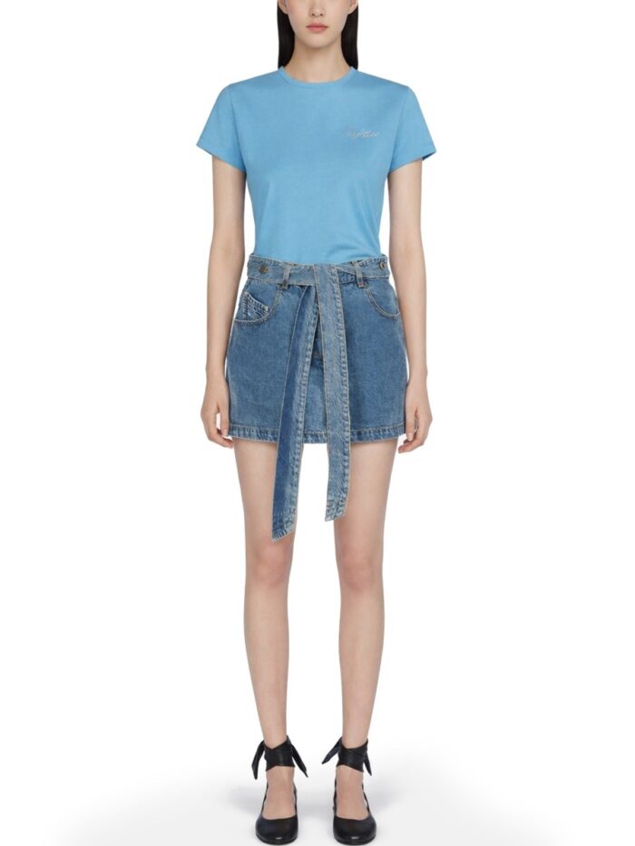 The Attico Denim Skirt With Belt