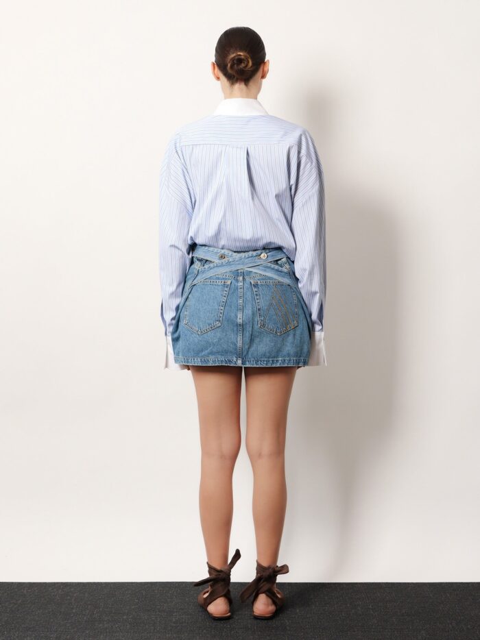 The Attico Denim Skirt With Belt