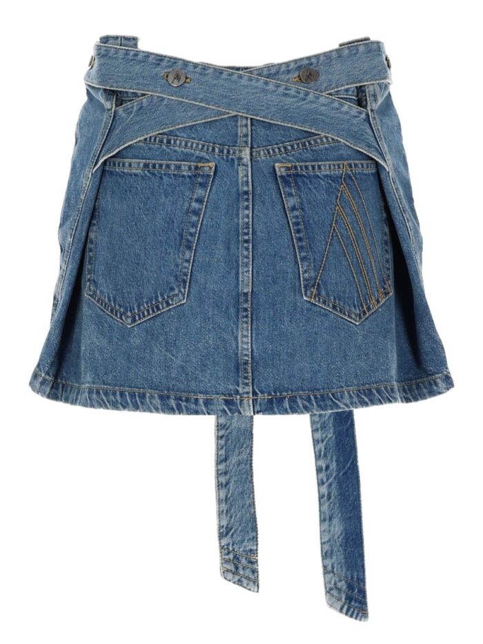 The Attico Denim Skirt With Belt