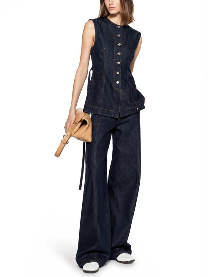 Sportmax DENIM SLEEVELESS TOP