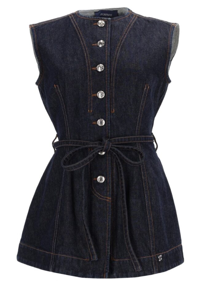 sportmax denim sleeveless top Sportmax DENIM SLEEVELESS TOP