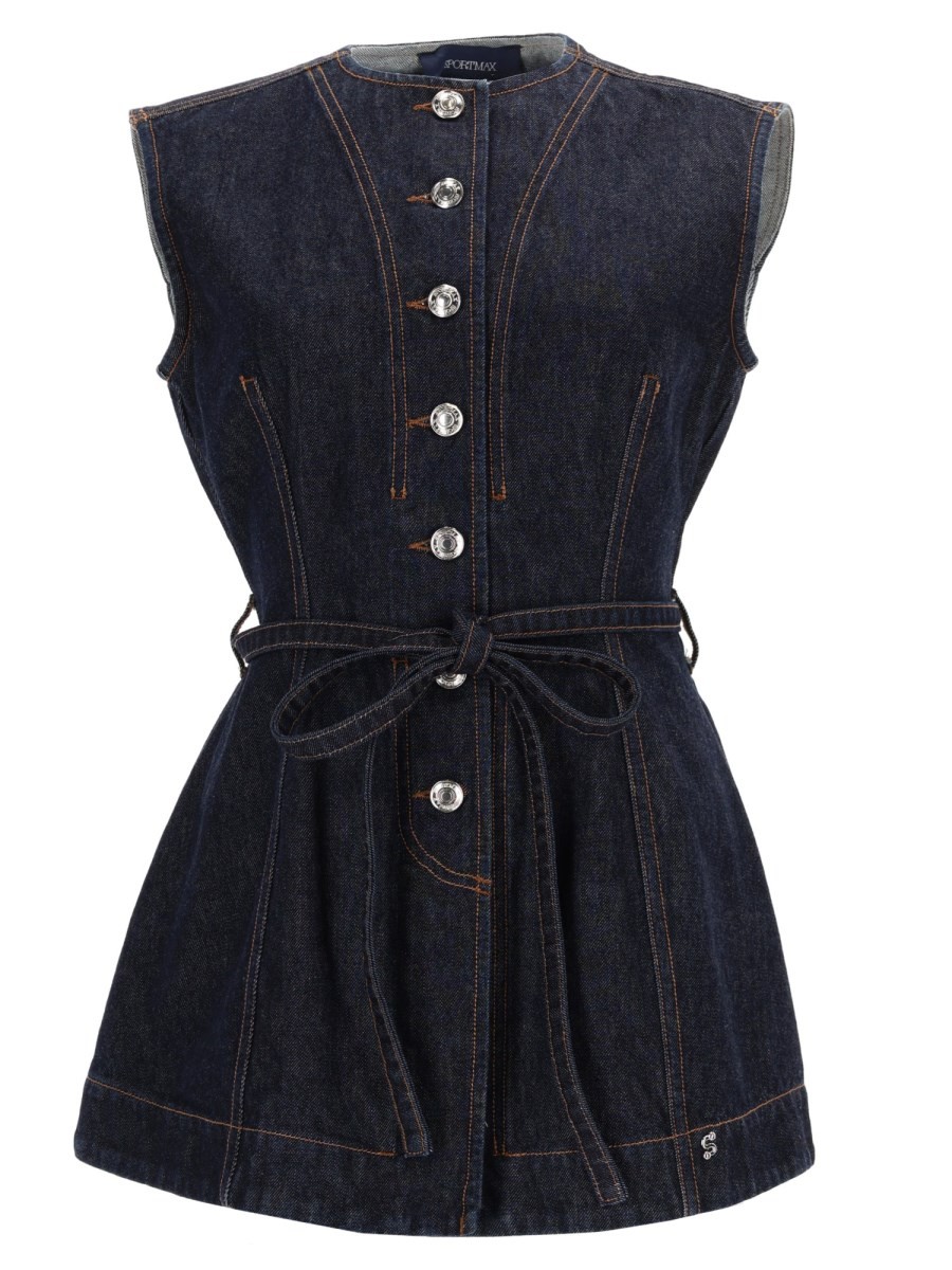 Sportmax DENIM SLEEVELESS TOP