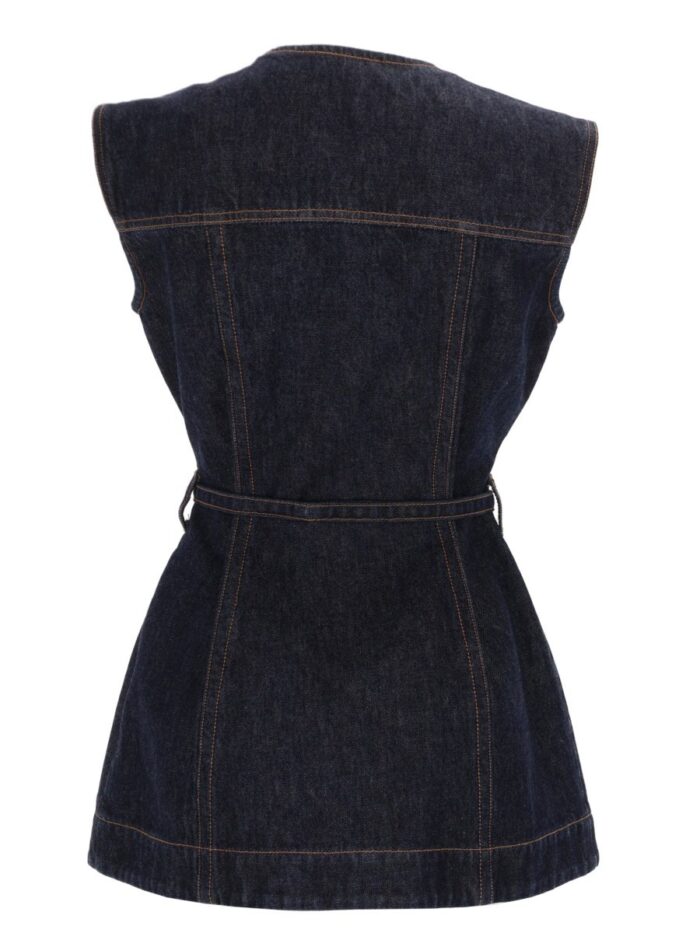Sportmax DENIM SLEEVELESS TOP