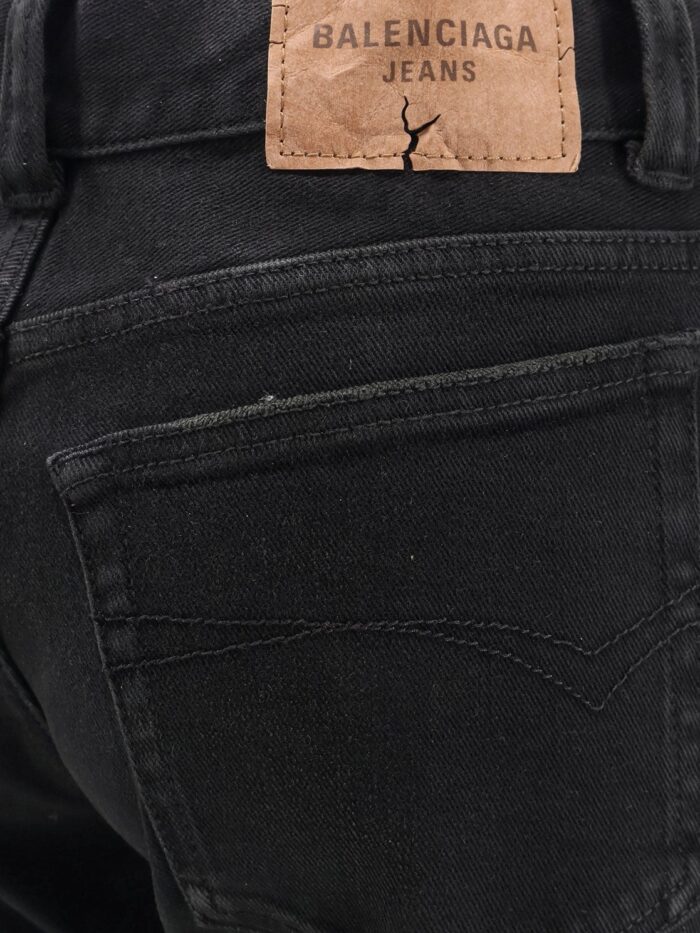 Balenciaga Denim Trousers With Frayed Edges