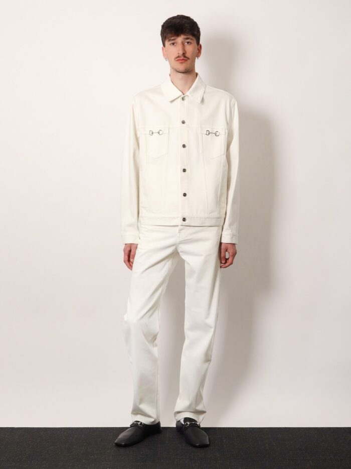 Gucci Denim Trousers With Metal Horsebit Detail On The Back