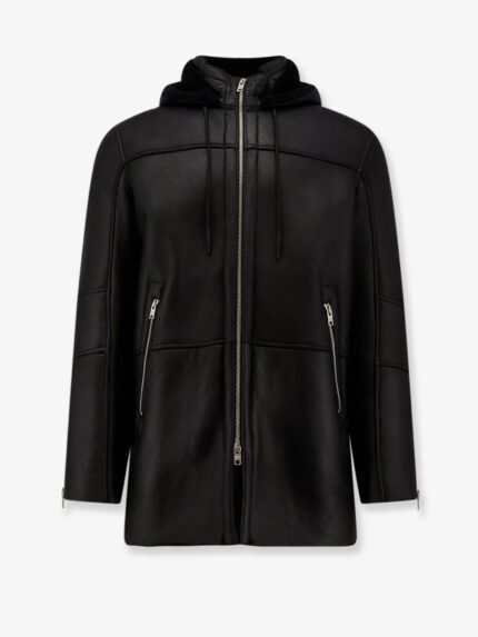 DFOUR Long Leather Jacket