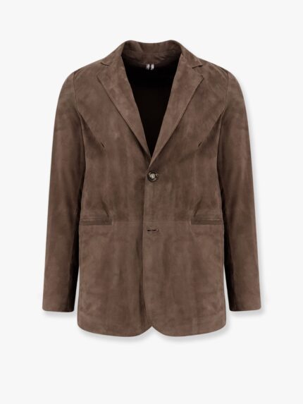 DFOUR Suede Jacket With Peak Lapel