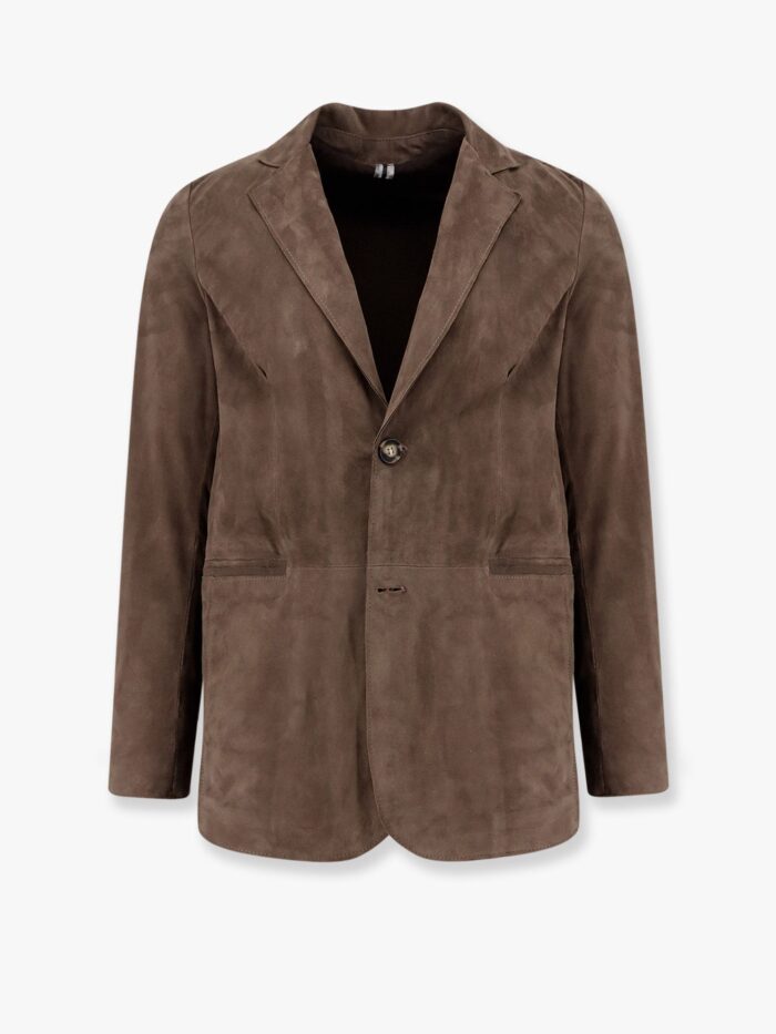 DFOUR Suede Jacket With Peak Lapel