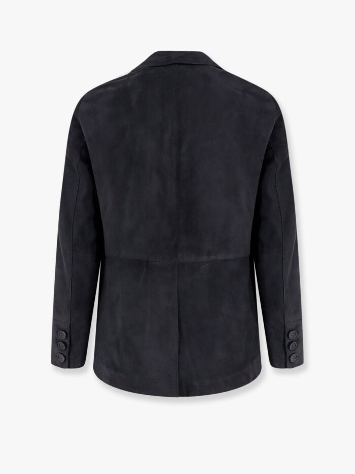 DFOUR Suede Jacket With Peak Lapel