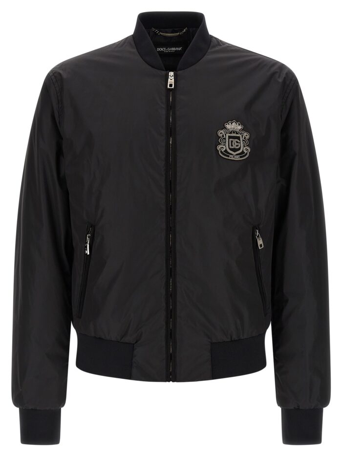 dolce & gabbana 'dg' patch bomber jacket Dolce & Gabbana 'DG' Patch Bomber Jacket