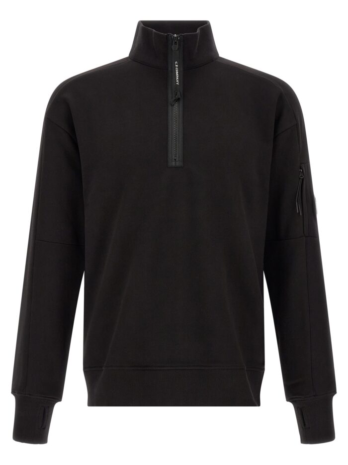 c.p. company 'diagonal raised fleece ' sweatshirt and lens detail C.P. COMPANY 'Diagonal Raised Fleece ' Sweatshirt And Lens Detail