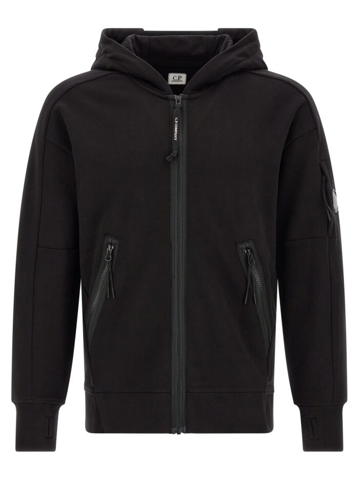 C.P. COMPANY 'Diagonal Raised Fleece' Sweatshirt With Lens Detail