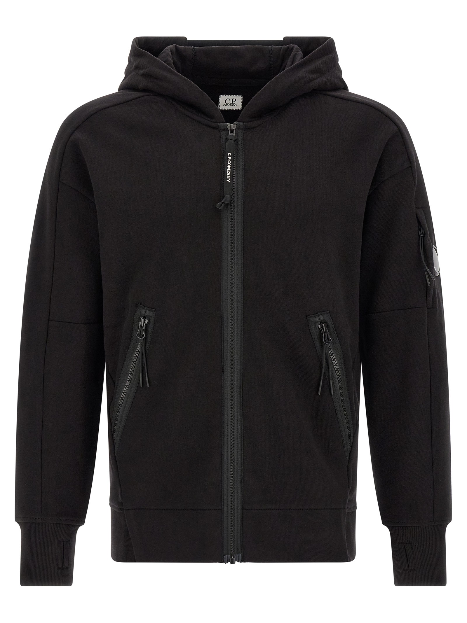 C.P. COMPANY 'Diagonal Raised Fleece' Sweatshirt With Lens Detail