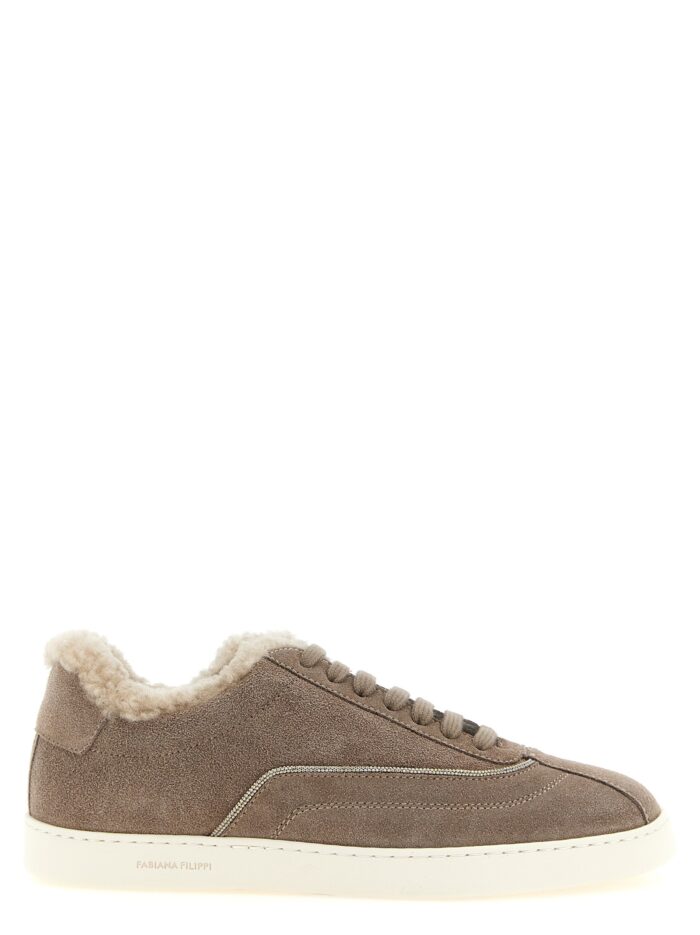 fabiana filippi diamond detail suede sneakers Fabiana Filippi Diamond Detail Suede Sneakers