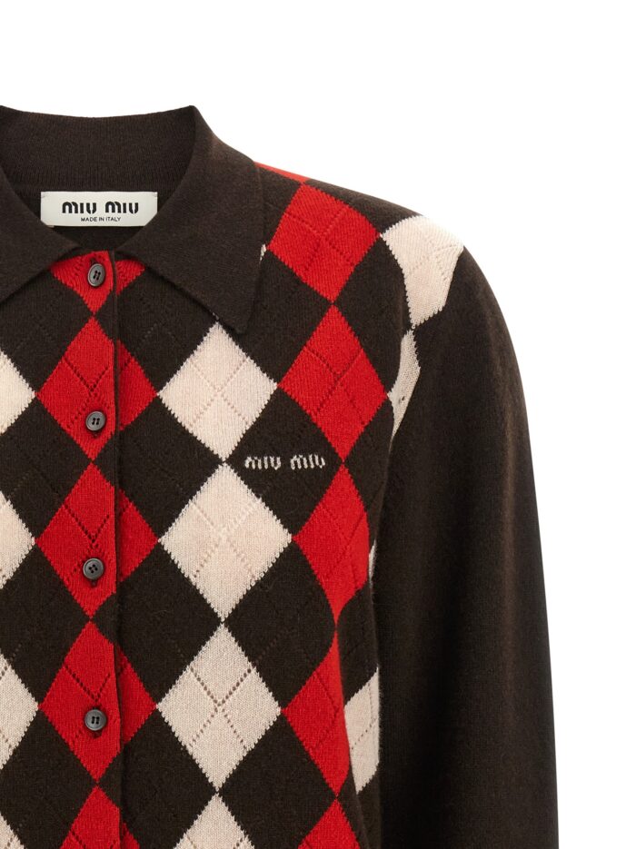 Miu Miu Diamond-shaped Collar Cardigan