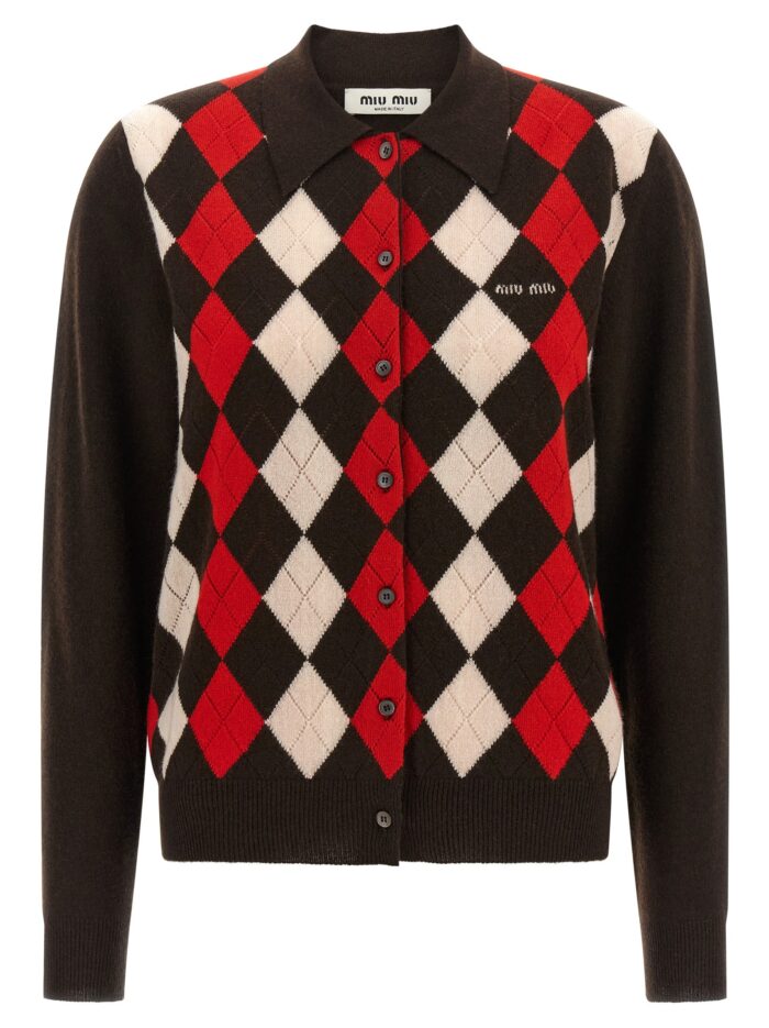 Miu Miu Diamond-shaped Collar Cardigan